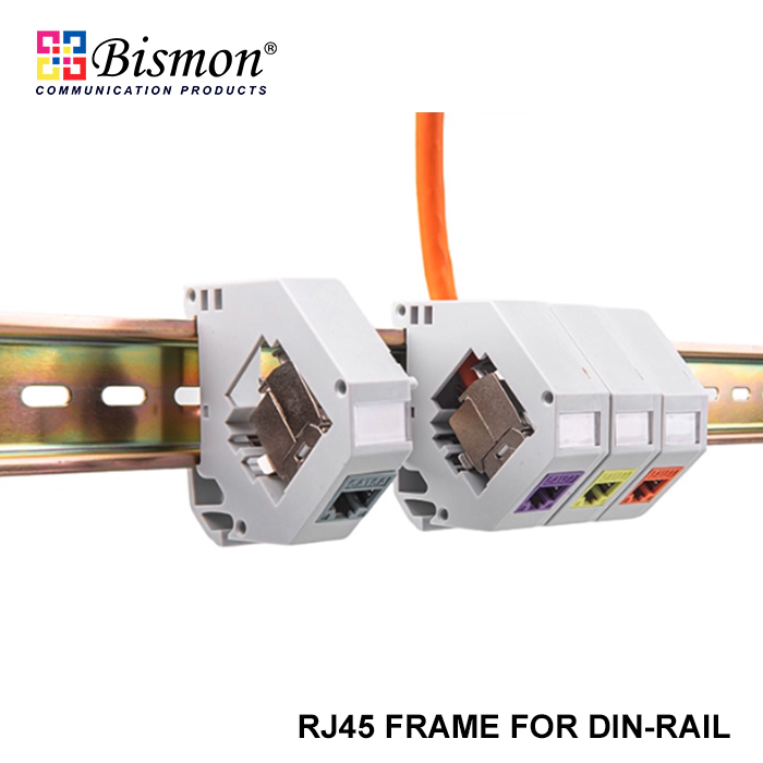 DIN-RAIL adapter for RJ45 keystone jack 1-port(without keystone jack)